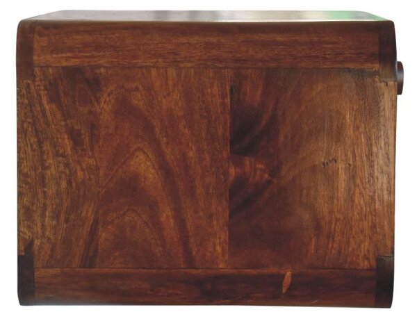 Solid Mango Wood Wall-Mounted Bedside Shelf with Drawer and Open Shelf, Space-Saving Cabinet for Bedroom, 32L x 45W x 25H cm, Brown Aosom UK