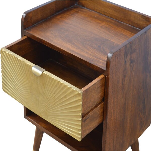 Mini Nightstand with Space-Saving Storage, Durable Side Table with Spacious Drawer & Single Shelf for Bedroom, Brown Aosom UK