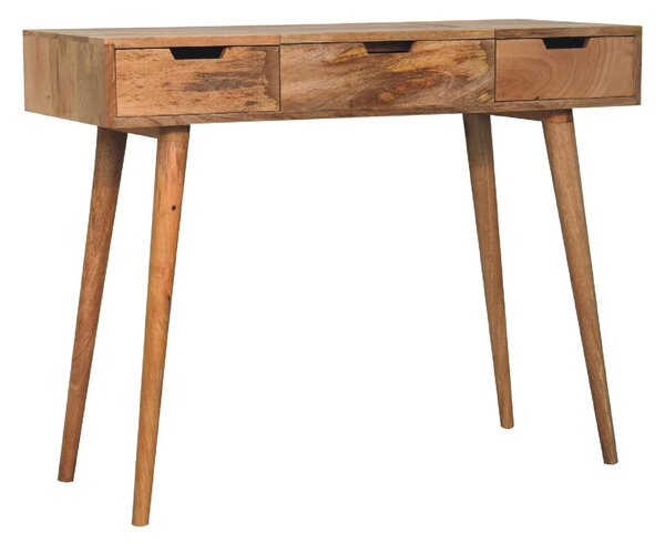 Wood Dressing Table with Mirror and 2 Smooth‑Gliding Drawers, Console Table with 4 Compartments, 40L x 100W x 78H cm, Brown Aosom UK