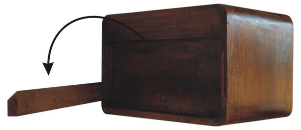 Solid Mango Wood Wall-Mounted Bedside Shelf with Drawer and Open Shelf, Space-Saving Cabinet for Bedroom, 32L x 45W x 25H cm, Brown Aosom UK
