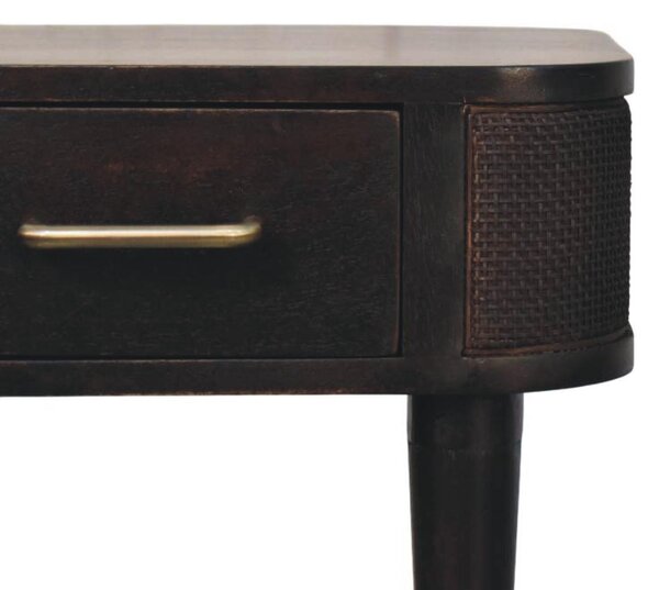 Solid Mango Wood Belmont Bedside Cabinet with Spacious Drawer and Hand-Finished Details, Table for Bedroom, 35L x 45W x 46H cm, Brown Aosom UK