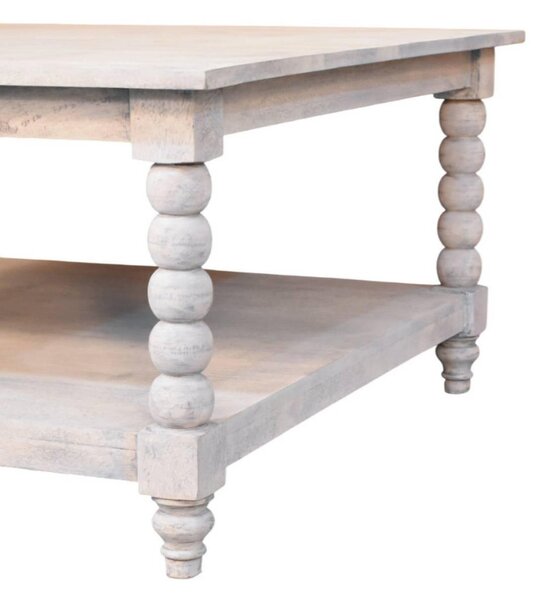 Wood Coffee Table with Open Storage Slot, Side Table with Durable Hand-Finished Circular Design for Living Room, 80L x 80W x 45H cm, Beige Aosom UK