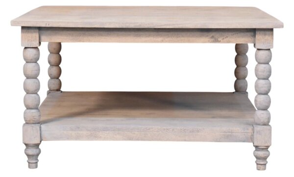 Wood Coffee Table with Open Storage Slot, Side Table with Durable Hand-Finished Circular Design for Living Room, 80L x 80W x 45H cm, Beige Aosom UK
