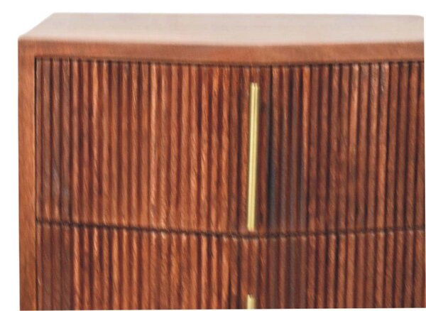 Solid Wood Harper Bedside Table with Eco-Conscious Durable Build, Bedside Cabinet with 2 Smooth-Gliding Drawers, 40L x 42W x 55H cm, Brown Aosom UK