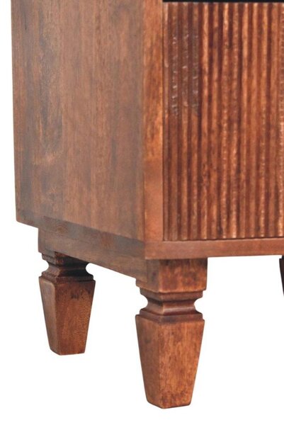 Solid Wood Harper Bedside Table with Eco-Conscious Durable Build, Bedside Cabinet with 2 Smooth-Gliding Drawers, 40L x 42W x 55H cm, Brown Aosom UK
