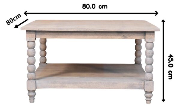Wood Coffee Table with Open Storage Slot, Side Table with Durable Hand-Finished Circular Design for Living Room, 80L x 80W x 45H cm, Beige Aosom UK