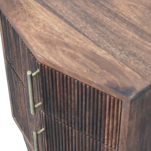 Solid Wood Harper Bedside Table with Eco-Conscious Durable Build, Bedside Cabinet with 2 Smooth-Gliding Drawers, 40L x 42W x 55H cm, Brown Aosom UK