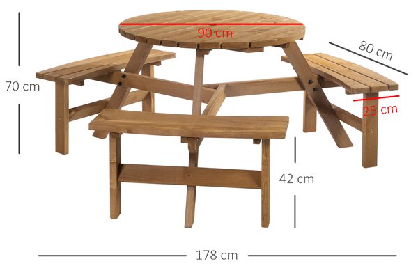 Outsunny Fir Wood Pub Set: 6-Seater Heavy-Duty Outdoor Dining Suite with Parasol Hole, Patio Aosom UK