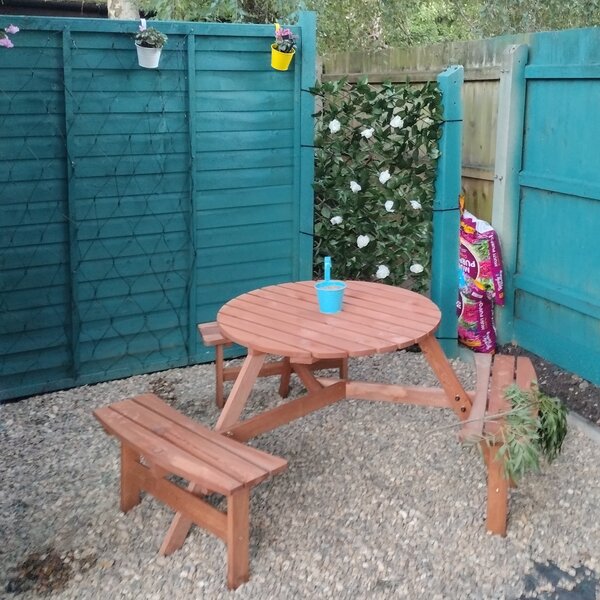 Outsunny Fir Wood Pub Set: 6-Seater Heavy-Duty Outdoor Dining Suite with Parasol Hole, Patio Aosom UK