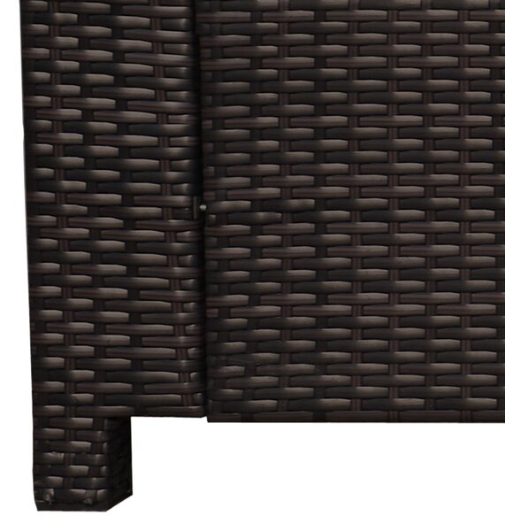 Outsunny 3 Seater All Weather Outdoor Sofa, Weatherproof Outdoor Sofa with Wicker Weave Metal Frame and Fire Resistant Cushion, Brown Aosom UK