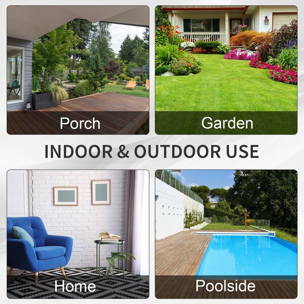 Outsunny 3 Seater All Weather Outdoor Sofa, Weatherproof Outdoor Sofa with Wicker Weave Metal Frame and Fire Resistant Cushion, Brown Aosom UK