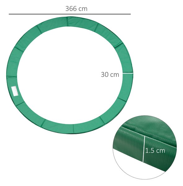 HOMCOM Trampoline Safety Pad, 12ft-Green