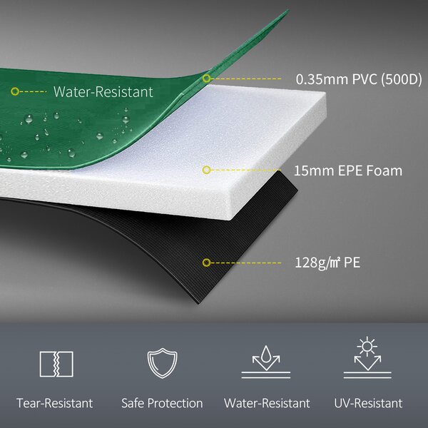 HOMCOM Trampoline Safety Pad, 12ft-Green