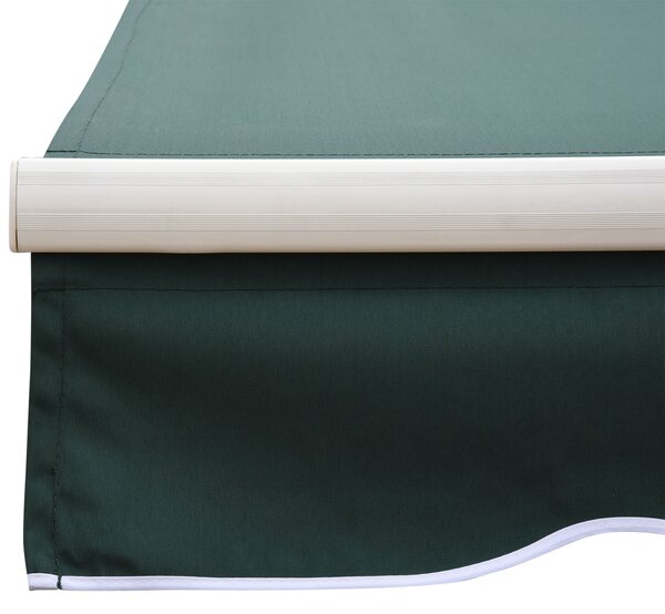 Outsunny Manual Retractable Garden Patio Awning, Sun Shade Shelter with Winding Handle, 2.5m x 2m, Green Aosom UK