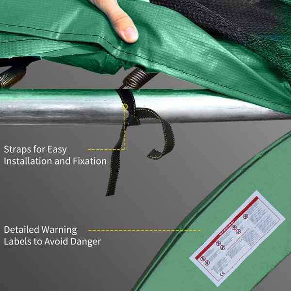 HOMCOM Trampoline Safety Pad, 12ft-Green