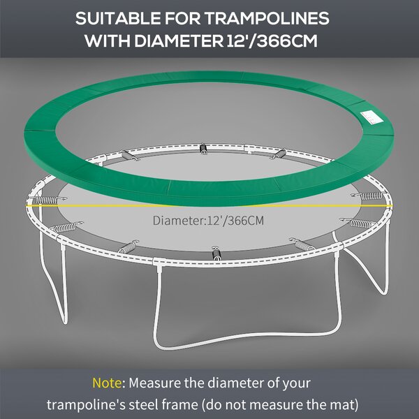 HOMCOM Trampoline Safety Pad, 12ft-Green