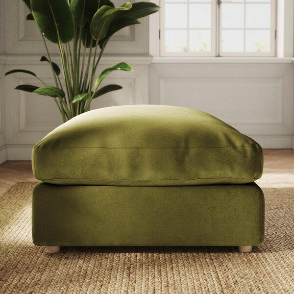 Full Circle Austin Luxury Velvet Modular Footstool