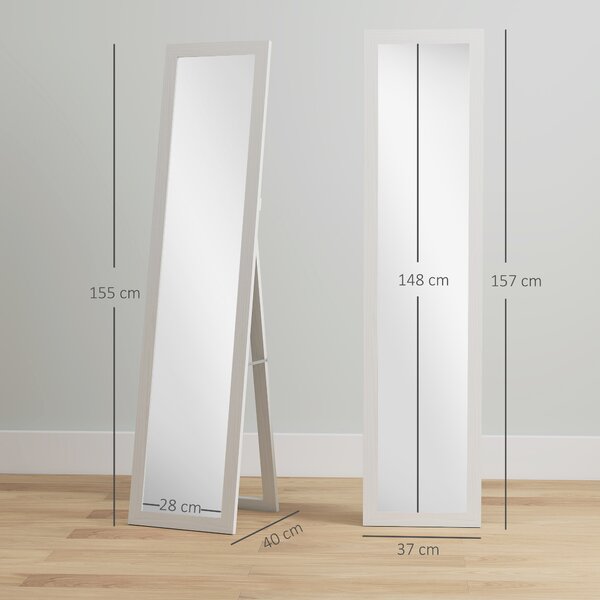 HOMCOM 37 x 157 cm Full Length Mirror - White