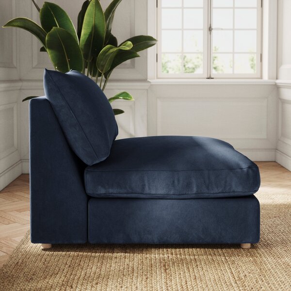 Full Circle Austin Cosy Velvet Modular Armless Sofa Piece