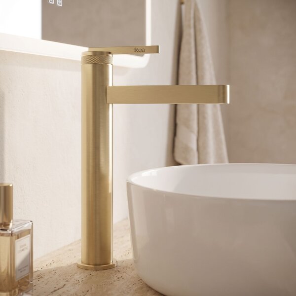 Bathroom faucet Rea Grace Brush Gold High
