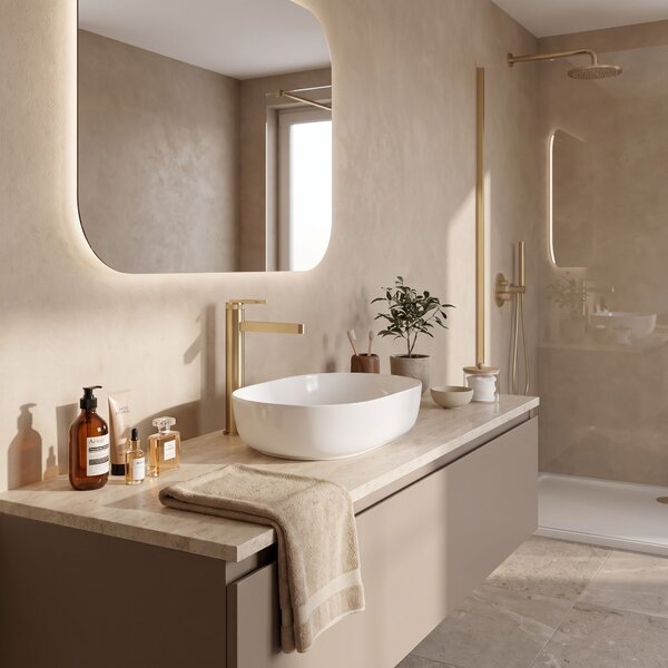 Bathroom faucet Rea Grace Brush Gold High