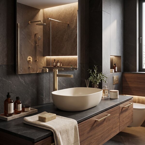 Bathroom faucet Rea Grace Brush Gold High