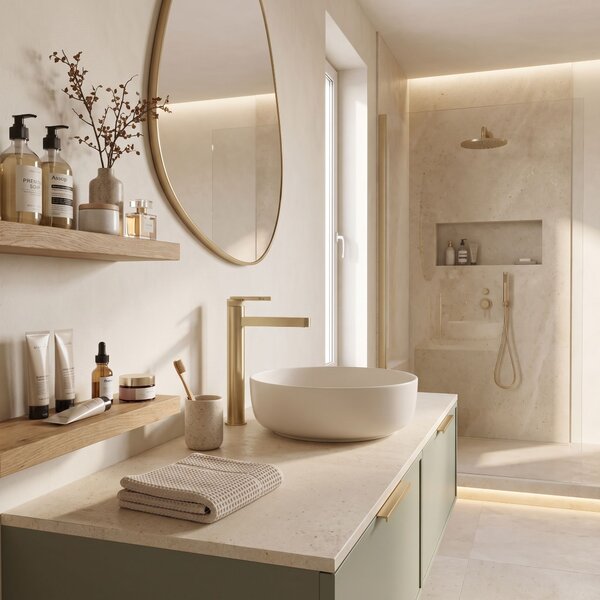 Bathroom faucet Rea Grace Brush Gold High