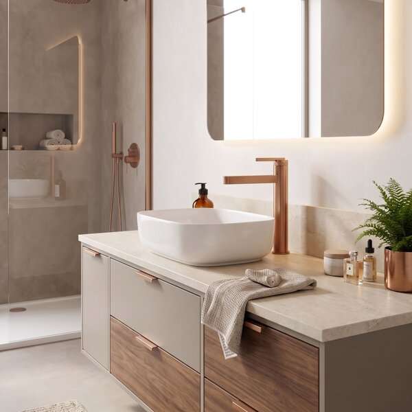 Bathroom faucet Rea Grace Brush Copper High