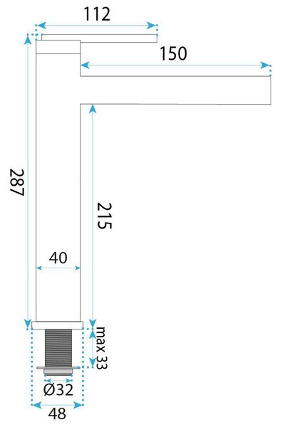 Bathroom faucet Rea Grace Brush Nickel High