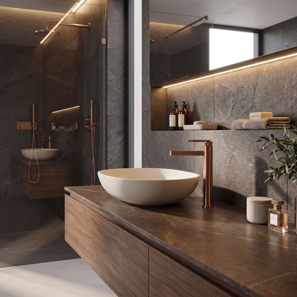 Bathroom faucet Rea Grace Brush Copper High