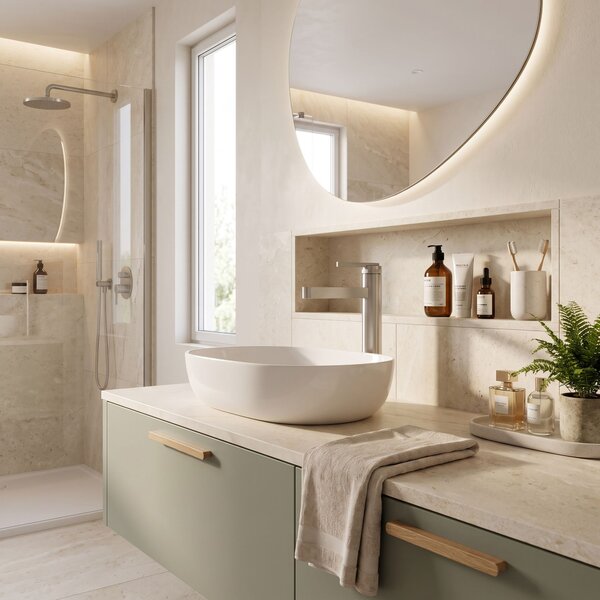 Bathroom faucet Rea Grace Brush Nickel High