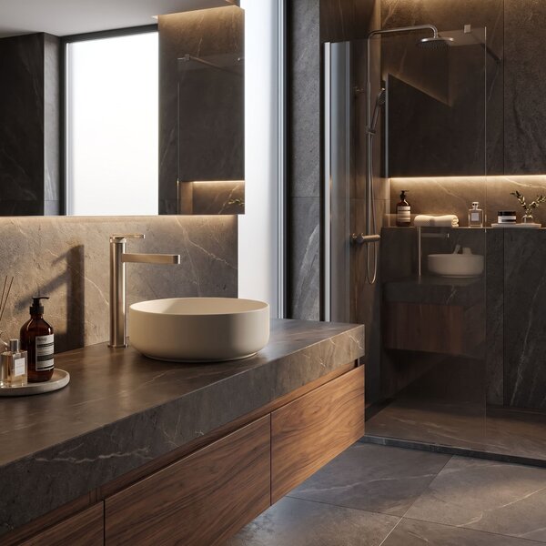 Bathroom faucet Rea Grace Brush Nickel High