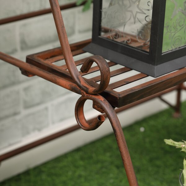 Outsunny 3 Tier Stair Style Metal Plant Stand, Flower Pot Holder Display Shelf, Storage Organizer Rack for Indoor Outdoor Patio Balcony Aosom UK