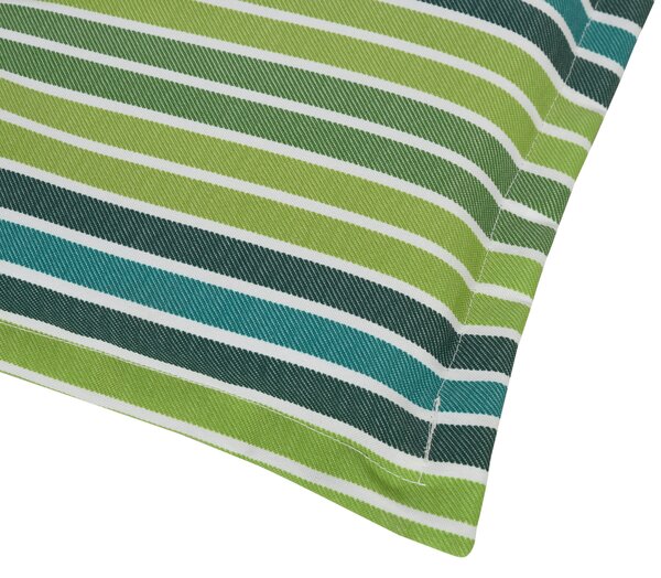 Outsunny Rattan Seating Ensemble: Striped Polyester Cushions for Alfresco Lounging, Set of 2, Verdant Hue Aosom UK