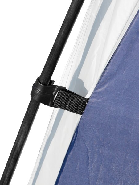 Outsunny 3.5 x 3.5M Gazebo Outdoor Marquee Tent Garden Sun Shelter Patio Spire Arc Pavilion Camp Sun Shade Blue and Grey