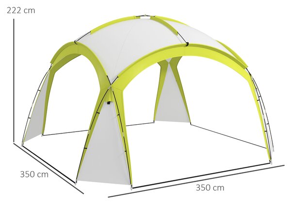 Outsunny Large Camping Gazebo 3.5x3.5M, Outdoor Dome Event Shelter, Garden Sun Shade, Patio Arc Pavilion, Green