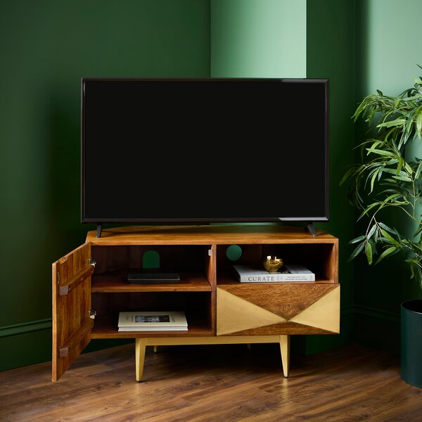 Zadie Corner TV Unit for TVs up to 42", Mango Wood