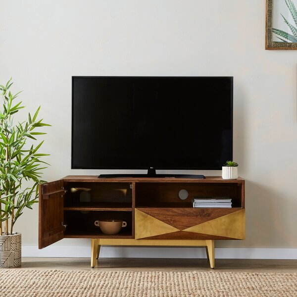 Zadie Small TV Unit for TVs up to 42", Mango Wood