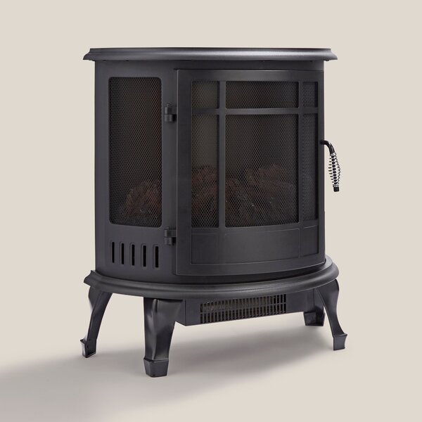 1850W Semi Circle Log Effect Stove Black