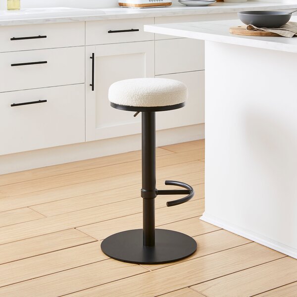 Jesper Adjustable Height Bar Stool, Boucle