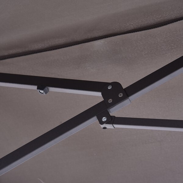 Outsunny Waterproof 4.6m Garden Parasol Double-Sided Sun Umbrella Patio Market Shelter Canopy Shade Outdoor Grey - NO BASE Aosom UK