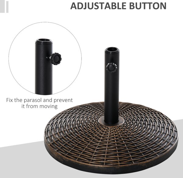 Outsunny Patio Parasol Base: Weighted 25kg Stand for Outdoor Umbrellas, Weather-Resistant, Jet Black Aosom UK