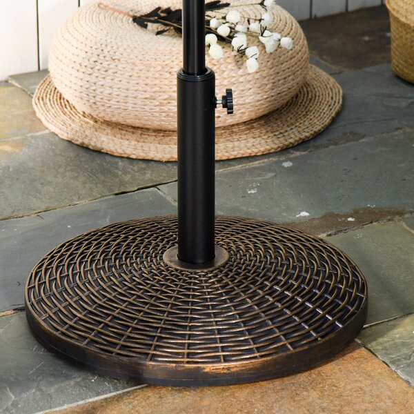 Outsunny Patio Parasol Base: Weighted 25kg Stand for Outdoor Umbrellas, Weather-Resistant, Jet Black Aosom UK