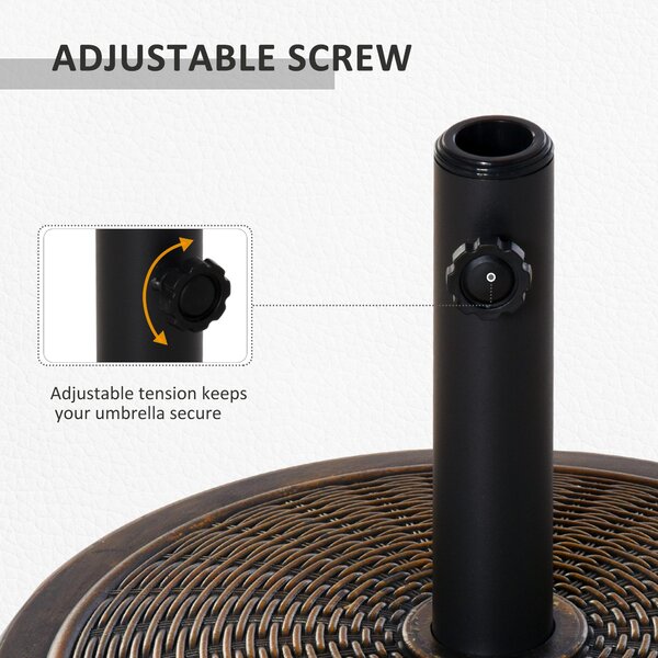 Outsunny Cantilever Parasol Base: Sturdy Cement Stand for Offset Patio Umbrellas, Fits 35mm/38mm/48mm Poles, Jet Black Aosom UK