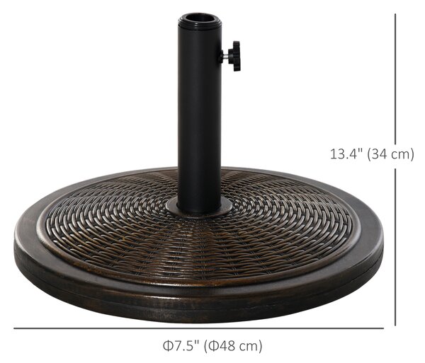 Outsunny Cantilever Parasol Base: Sturdy Cement Stand for Offset Patio Umbrellas, Fits 35mm/38mm/48mm Poles, Jet Black Aosom UK