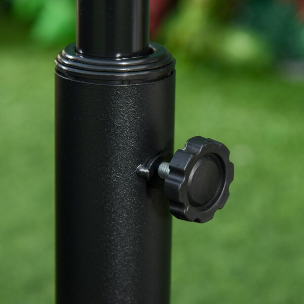 Outsunny Patio Parasol Base: Weighted 25kg Stand for Outdoor Umbrellas, Weather-Resistant, Jet Black Aosom UK