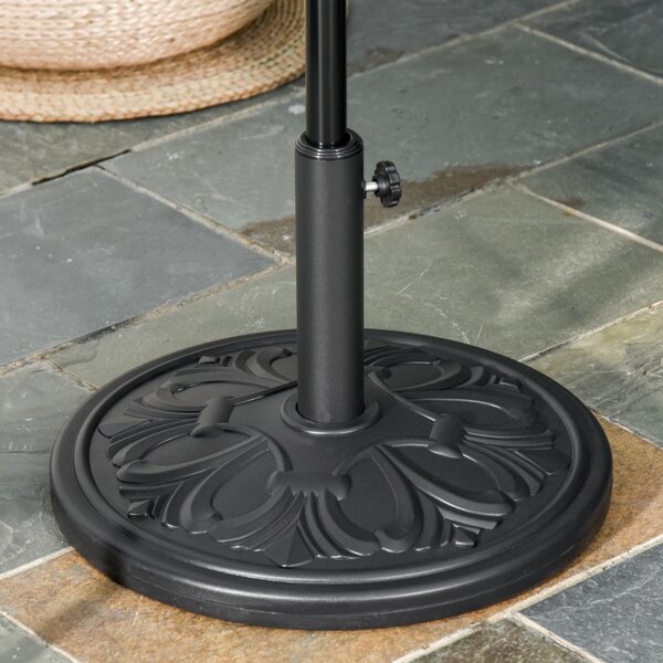 Outsunny Round Parasol Base, Heavy Duty Cement Umbrella Stand with Adjustable Coupler for Outdoor & Garden Aosom UK