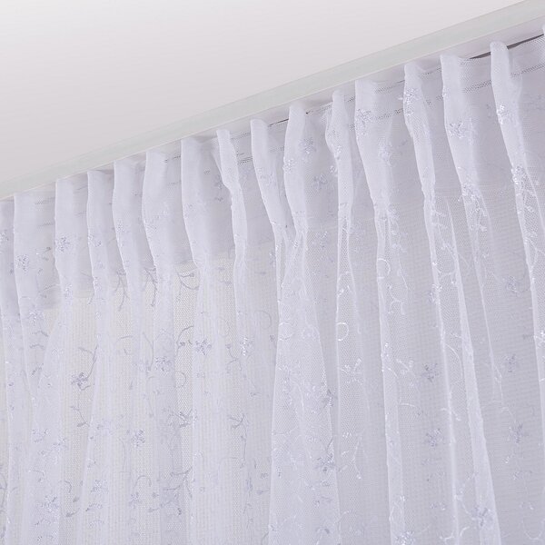 Pencil pleat voile/net curtain