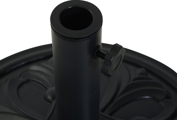 Outsunny Round Parasol Base, Heavy Duty Cement Umbrella Stand with Adjustable Coupler for Outdoor & Garden Aosom UK