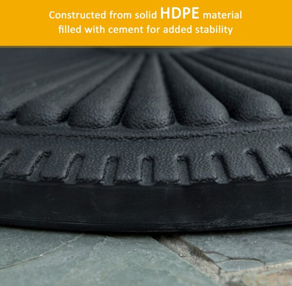 Outsunny Garden 15kg Round Parasol Base Cement Outdoor Umbrella Weight Stand Black Aosom UK